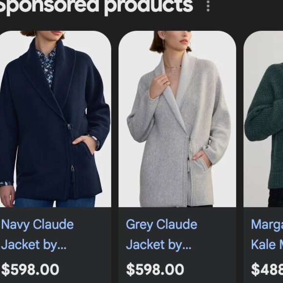 Margaret O'Leary Sweater Jacket Coat Partial Zip Pockets | Black | Small - Picture 13 of 13